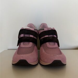Women's Pink and Black Velcro Sneakers